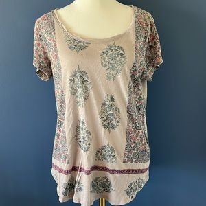 Lucky Brand Deep Scoop Neck Tee